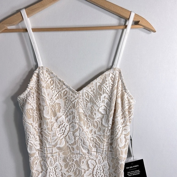 Lulus Heartfelt Thoughts White Lace Sleeveless Bodycon Midi Dress size XS NWT - Picture 3 of 10